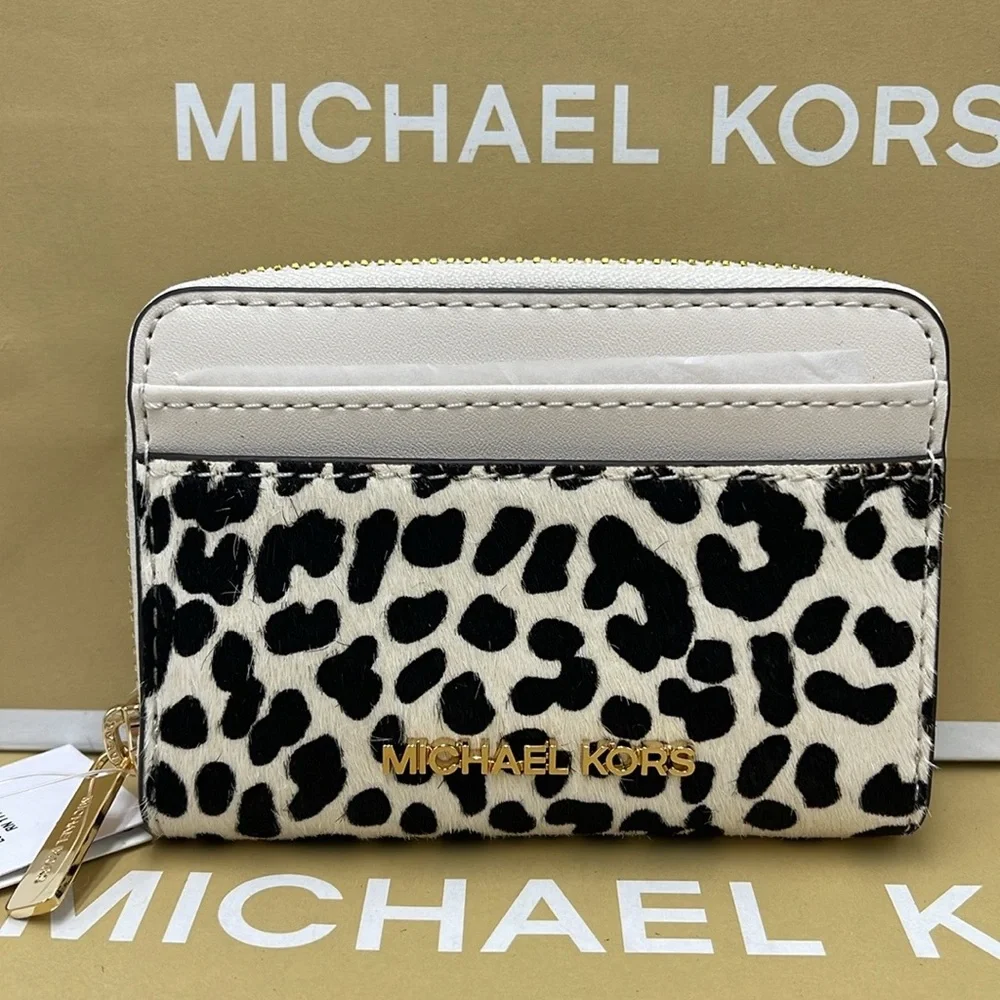Michael Kors Jet Set Travel MD Zip Around Card Case Wallet (Light Cream Multi) - Picture 3 of 16